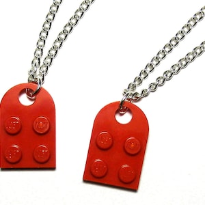 Heart Necklace Set Made with Authentic LEGO® Bricks 100% Stainless Steel Matching Friendship Necklaces, Gift for Couples, Best Friends image 4