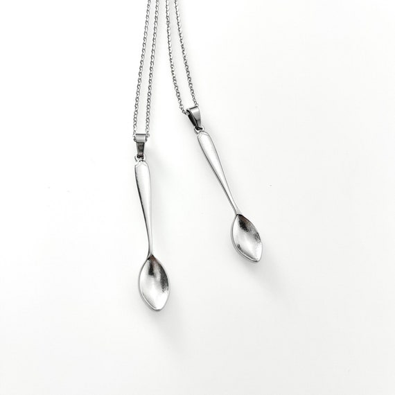 Spoon Necklace LARGE, Spoon Theory Necklace, Spoonie Necklace, Save Your Spoons Spoon Charm Health Awareness, Spoon Jewelry Gift for Friends