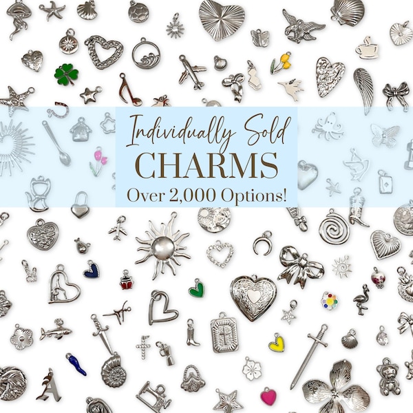 Silver Individual Separate Charms, Add a Charm, For Custom Charm Necklaces Bracelets, Customize Jewelry, Pick Your Charms, Personalized Gift
