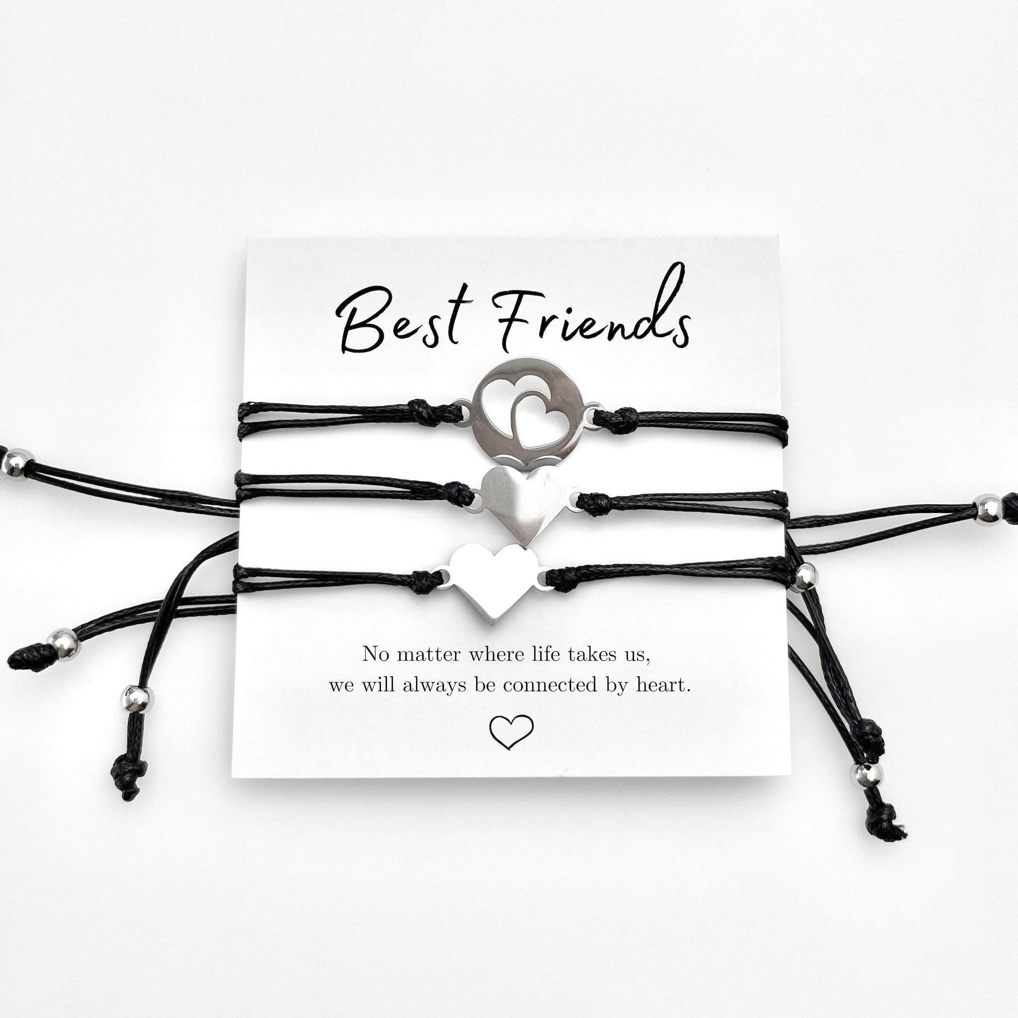 thumbnail image 2 of Sister Bracelet For 5,Bridesmaid Bracelet,5 Heart Bracelet,5 Sister Bracelet,5 Best Friend Bracelet,Matching Bracelets For 5 2 of 11