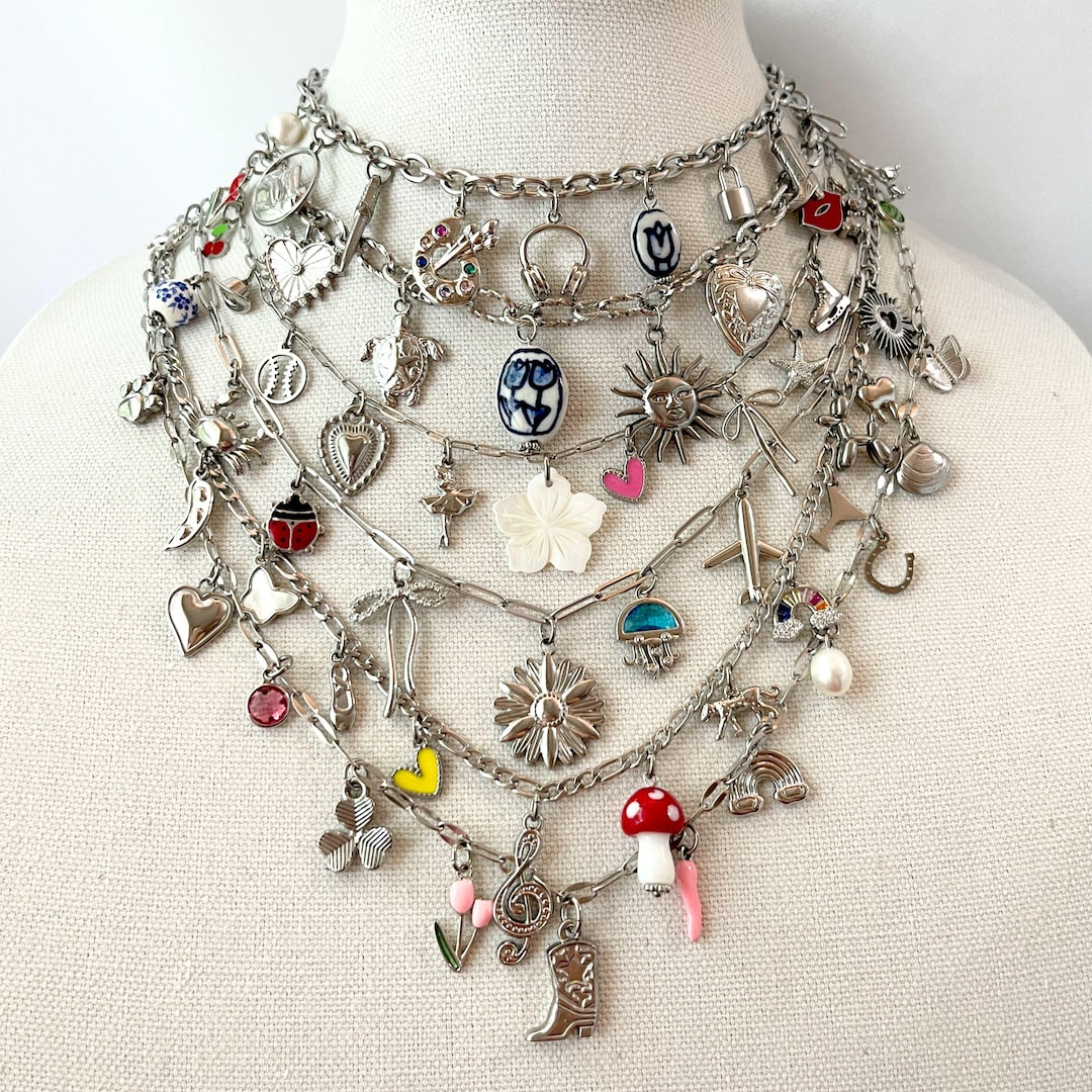 Build Your Own Silver Custom Charm Necklace, Pick and Customize 1500 ...
