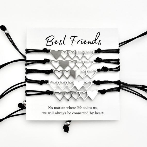 Best Friends Wish Bracelet Gift Set for 5 Matching Sisters