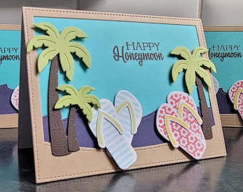 Beach Honeymoon Card, Happy Honeymoon Card, Bon Voyage Card, Congratulations on Your Wedding Gift