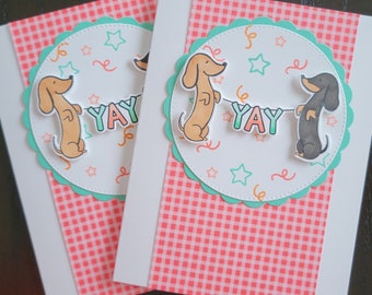 Dachshund Congratulations Card, Graduation Card for Dog Lover, Doxie Retirement Gift, New Job, Weiner Dog