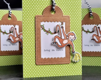 Monkey Encouragement Card: Jungle Get Well Greeting