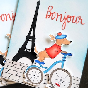Eiffel Tower Thank You Card, Bonjour Card, French Hello Card, Paris Thank You Note, France Lover Gift