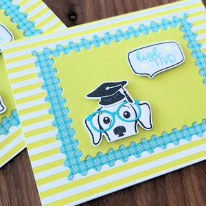 Carte de remise de diplôme pour amoureux des chiens, diplôme de félicitations, cadeau de remise des diplômes du secondaire, carte de diplômé universitaire, teckel, high Five, cadeau Doxie