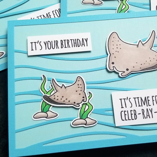 Manta Ray Birthday Card for Scuba Diver, Snorkeler B-Day Card, Ocean Lover Gift