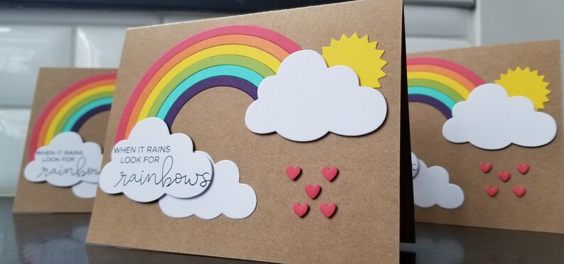 Look for Rainbows Mourning and Grieving Pet Sympathy Card Thinking of You When it Rains Support Greeting Card Rainbow Encouragement Card