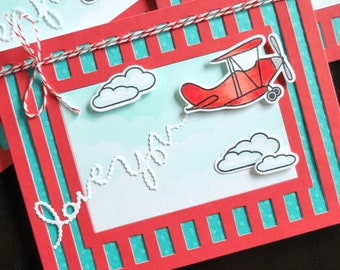 Valentine Card for Pilot, I Love You Card for Boyfriend, Anniversary Card for Husband, Airplane Card for Boy, Love Card for Him