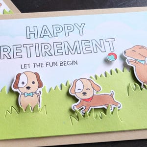 Carte de retraite pour amoureux des chiens, cadeau de retraite heureuse pour vétérinaire