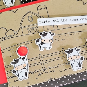 Tarjeta de cumpleaños para granjero, regalo de cumpleaños de vaca, fiesta hasta que las vacas vuelvan a casa, vida en la granja