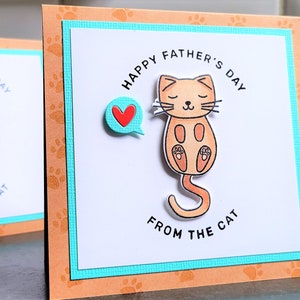 Biglietto per la festa del papà Cat Dad, Buon compleanno papà Kitty