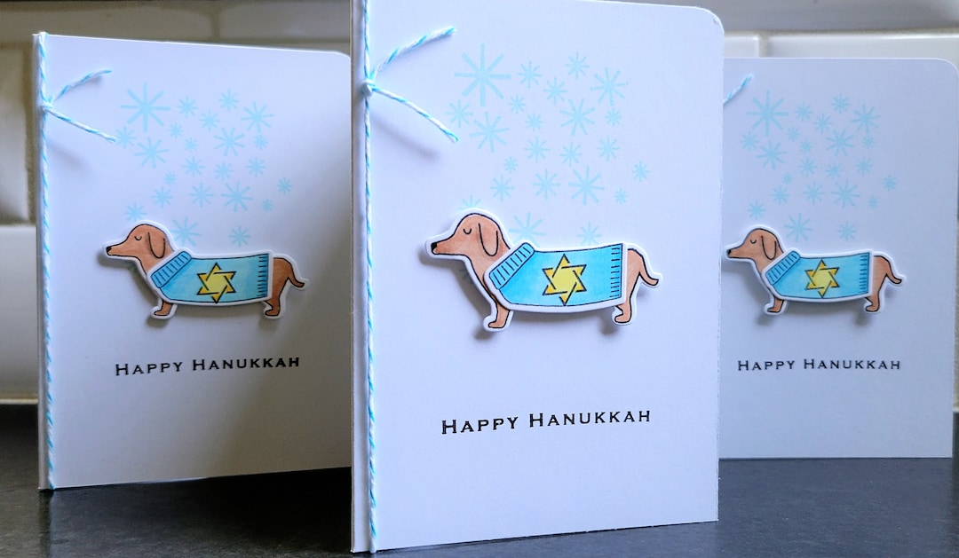 Dog Hanukkah Card Funny Dachshund Chanukah Card Judaica Etsy