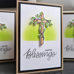 Carte de voeux croix de Pâques, bénédictions religieuses de Pâques, il est ressuscité