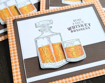 Whiskey Father's Day Card, Being a Dad is Whiskey Business, Funny Dad's Day Card