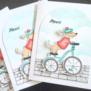 Carte de remerciement teckel, mot de remerciement en français, carte de voeux Doxie, cadeau pour voyageur, merci
