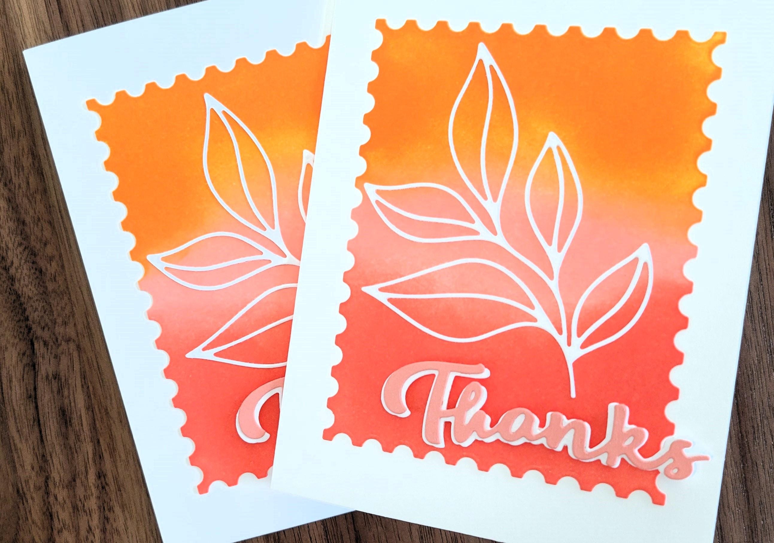 Floral Thank You Cards: Modern Ombre Stationery Set of 2