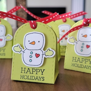 Snowman Christmas Treat Box: Christmas Party Favors - Set of 10