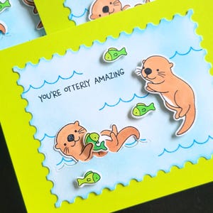 Otter Thank You Card, Ocean Lover Greeting Card, Sea Otter Gift, You're Otterly Amazing