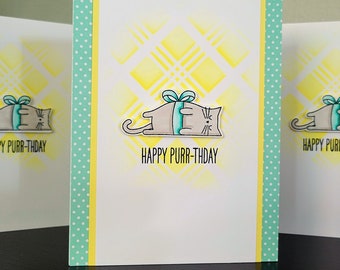 Kitty Birthday Card, Cat Lover Greeting Card, Happy Purrthday, Kitten Gift