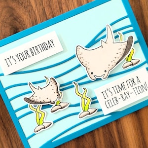 Carte d'anniversaire raie manta pour plongeur, carte d'anniversaire pour snorkeler, cadeau pour amoureux de la mer