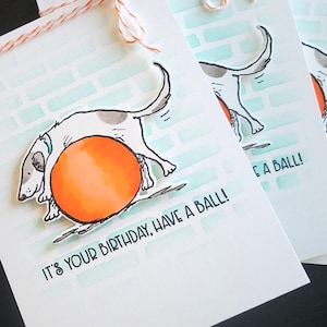 Hunde-Liebhaber-Geburtstagskarte, Hündchen Grußkarte, Have a Ball