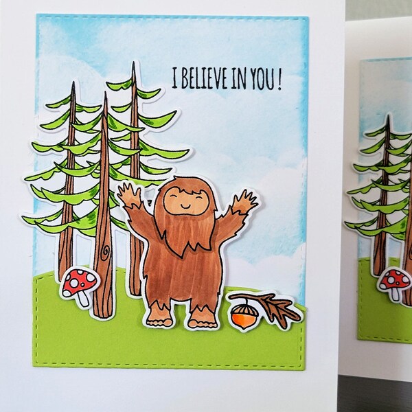 Bigfoot Encouragement Card, I Believe in You, You Can Do It, Sasquatch Gift