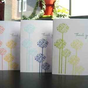 Thank You Cards Set of 5, Allium Flowers, Wedding Thank You Notes, Baby Shower Thank You Greeting Cards image 3