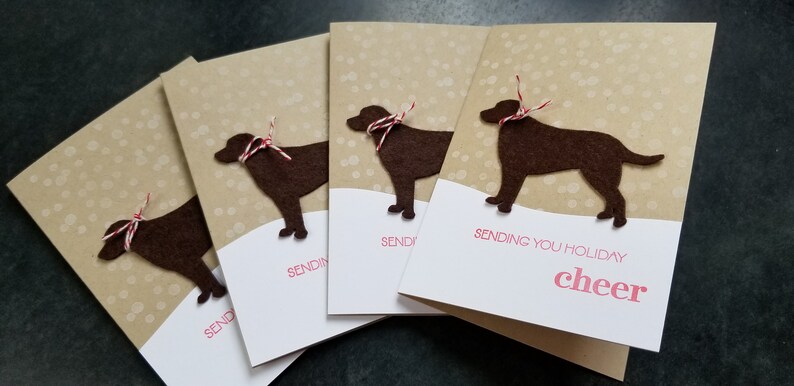 Dog Holiday Cards Set of 4 Labrador Retriever Christmas
