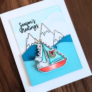 帆船のクリスマスカード、ハウスボートのホリデーカード、太平洋岸北西部からの季節のご挨拶、PNWのクリスマスカード、船長への贈り物