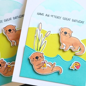 Otter Birthday Card, Ocean Lover Greeting Card, Sea Otter Gift