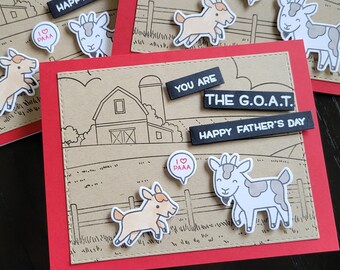 G.O.A.T Father's Day Card, The Greatest of all Time, Goat Farmer Gift