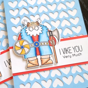Viking Anniversary Card, I Vike You Valentine Card for Him, Nordic Love You Card, Scandinavian Gift