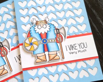 Viking Anniversary Card, I Vike You Valentine Card for Him, Nordic Love You Card, Scandinavian Gift