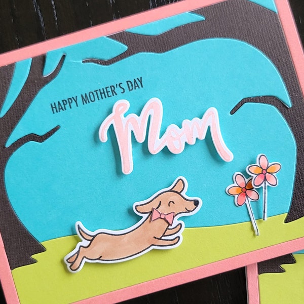 Dachshund Mother's Day Card for Dog Mom, Wiener Dog Mom's Day Gift, Sausage Dog Greeting Card for Mother, Doxie Lover Card for Mama