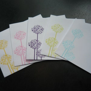 Thank You Cards Set of 5, Allium Flowers, Wedding Thank You Notes, Baby Shower Thank You Greeting Cards image 5