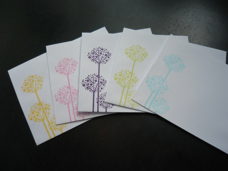 Thank You Cards Set of 5, Allium Flowers, Wedding Thank You Notes, Baby Shower Thank You Greeting Cards image 5