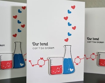 Anniversary Card for Him, Geeky I Love You Card, Nerdy Valentine, Science Gift for Boyfriend, Periodic Table, Science Beaker