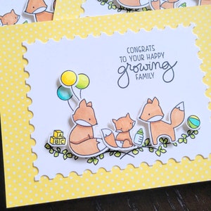 Biglietto di benvenuto per la nuova nascita, biglietto per festa prenascita, biglietto con volpe, biglietto di benvenuto per la nuova piccola, biglietto di auguri per il tuo nuovo bambino