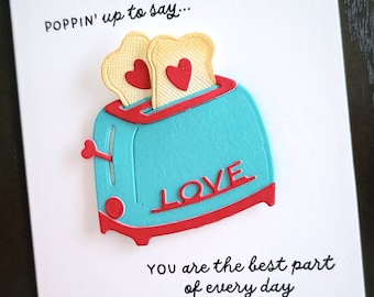 Toast Valentine Card, Valentine for Chef, Breakfast in Bed Anniversary Card, I Love You Card for Foodie