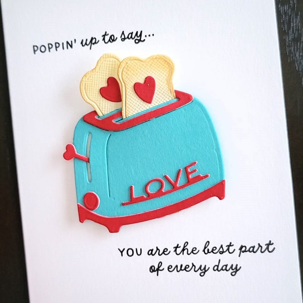 Toast Valentine Card, Valentine for Chef, Breakfast in Bed Anniversary Card, I Love You Card for Foodie