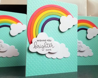 Rainbow Encouragement Card, Support Greeting Card, Wishing You Brighter Days, Pet Sympathy Card