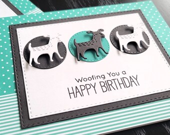 Dog Birthday Card, Woofing You a Happy Birthday, Gift for Dog Mom or Dog Dad