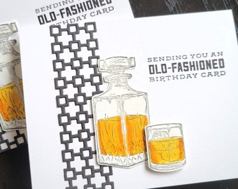 Whisky Birthday Card, Old Fashioned Birthday Card, Bourbon Lover Gift