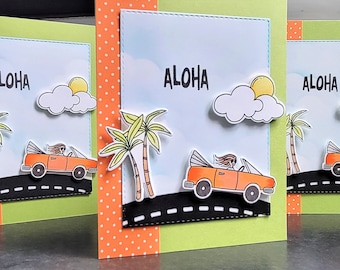 Aloha Card, Summer Birthday Card, Hawaii Thank You Card, Any Occasion Greeting Card for Beach Lover, Thinking of You, Aloha Hello Card