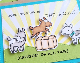 Goat Birthday Card, The Greatest of All Time B-day Card, Baby Goat Lover Gift