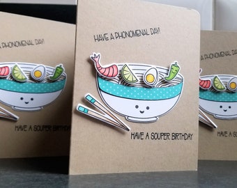 Funny Birthday Card for Pho Lover, Vietnamese Food Birthday Card, Pho Soup, Silly B-Day Card for Foodie, Gourmet Gift, Souper Birthday