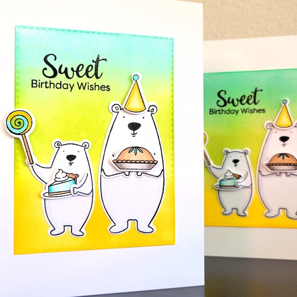 Bear Birthday Card for Baker, Sweet Birthday Wishes, Sweet Tooth B-Day Card, Pie Lover Card