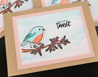 Bird Thank You Card, You Are So Tweet, Birthday Card for Birder, Gardener Gift